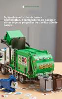 Camión De Basura Eléctrico a Escala 1:18 Con Luz Y Sonido Vehículo Educativo Para Niños Puertas Abiertas Modelo De Coche Miniatura - details 4