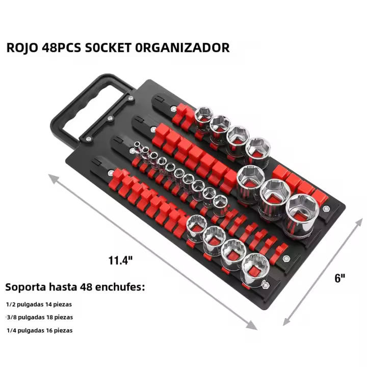 Organizador De Herramientas Portátil 48Pcs Con Manija Y Soporte Para Destornilladores ABS Para Montaje En Pared Y Carro De Herramientas - 1
