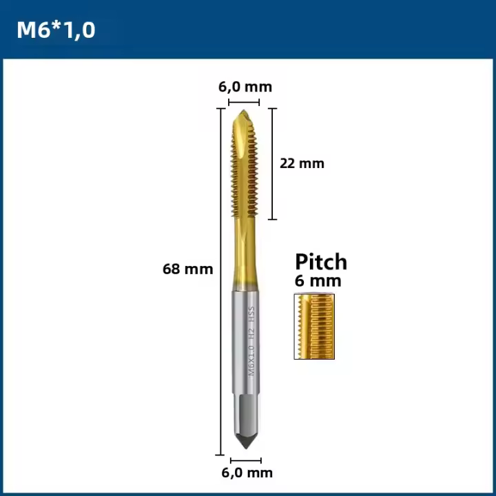 CMCP Herramienta De Taladro De Rosca HSS 6542 Tapa De Hilo Recta Metrิกa Para Metalworking Material De Acero Aluminio - 1