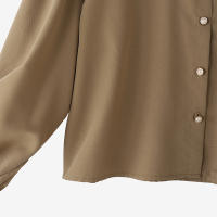 ZANZEA Camisa Elegante Para Mujer Con Manga Larga Y Forma De Lámpara Estilo Casual Con Botones Cuello En V Tunicas Sueltas Para Oficina - details 9