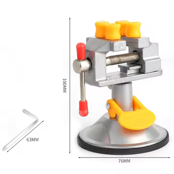 Juego De Joyería Vise Rotativo Universal Mini Mesa Bench Abrazadera De Tornillo Engrasado vice Ajustable Para Perforadora - 1