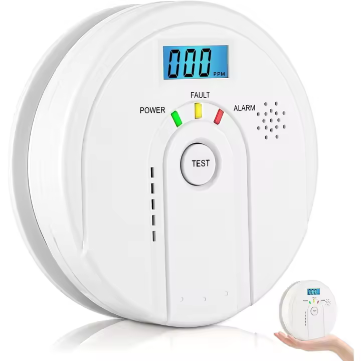 Detector de monóxido de Carbono, Alarma de monóxido de Carbono con Katería reemplazable con Pantalla digital LCD - 1