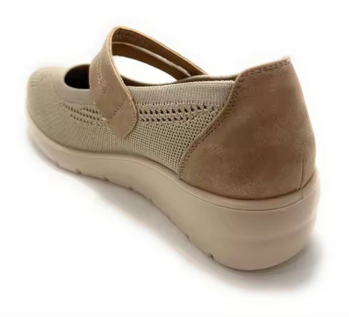 ZAPATOS MERCEDITAS PEGUE TEXTIL CUñA CON - 1