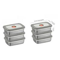 6PCS Contenedores De Alimentos De Acero Inoxidable Reutilizables Pilaables Para Cocina Nevera Picnic Viaje Camping Fiesta Almacenamiento De Comida - details 1