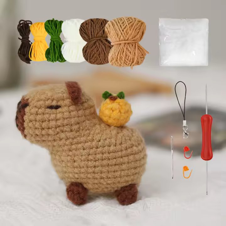 Kit De Crochet De Capybara Regalo De Navidad Para Principiantes Incluye Hilo Fácil Kit De Manualidades Para Amantes Del Crochet - 1
