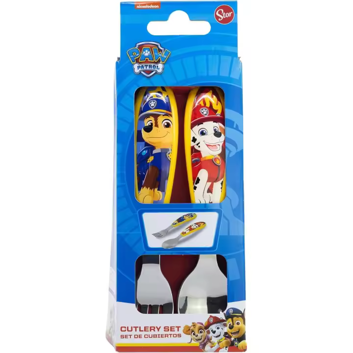 Set de 2 cubiertos infantiles de acero inoxidable compuesto de tenedor y cuchara -STOR- - 1
