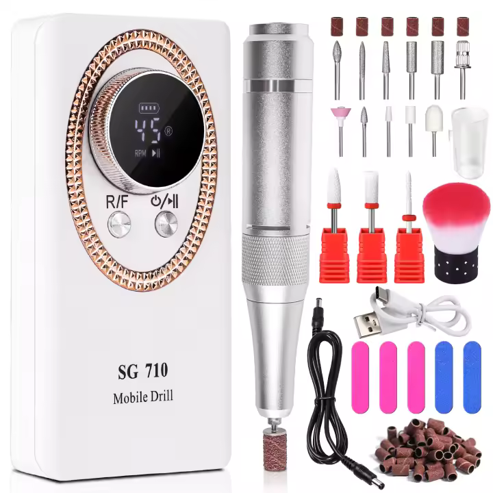 Máquina De Uñas Eléctrica Profesional 45000RPM Con Pantalla LCD Recargable Para Manicura Y Peluquería De Uñas Herramienta De Salon - 1