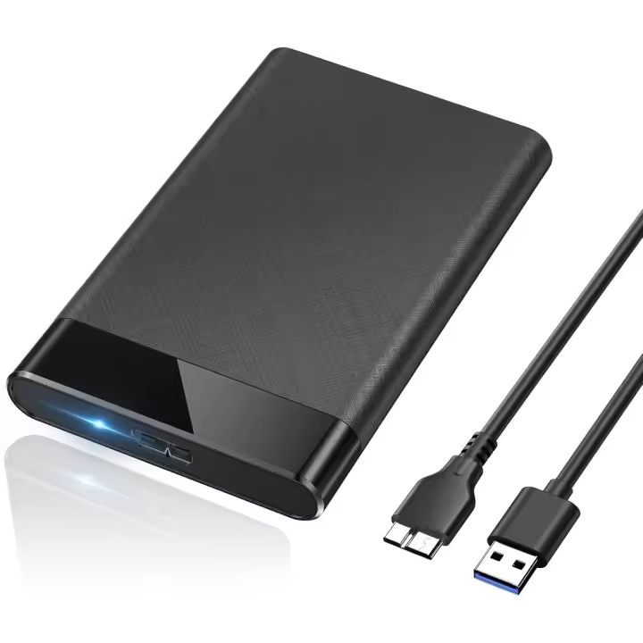 Carcasa Disco Duro 2,5", USB 3.0 Caja Disco Duro para HDD SSD SATA I/II/III de 7mm y 9.5mm de Altura con Cable USB, Sopporta UASP&Trim, no Requiere Herramientas Compatible con Xbox PS4 PC TV - 1