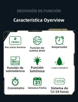 Reloj Digital SANDA Con Correa De Nylon Multifuncional Resistente Al Agua Para Estudiantes Reloj Deportivo Militar Con Alarma Y Pantalla LED - details 1