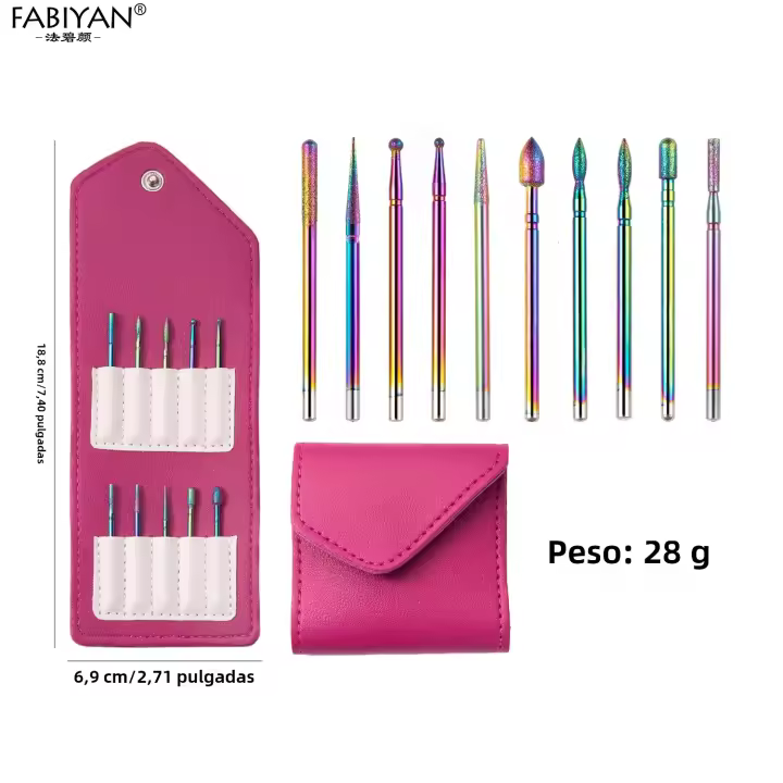 Juego De Brocas Para Uñas De Cerámica Diamante FABUYAN Profesional Para Manicura Accesorios De Uñas Para Mujeres - 1