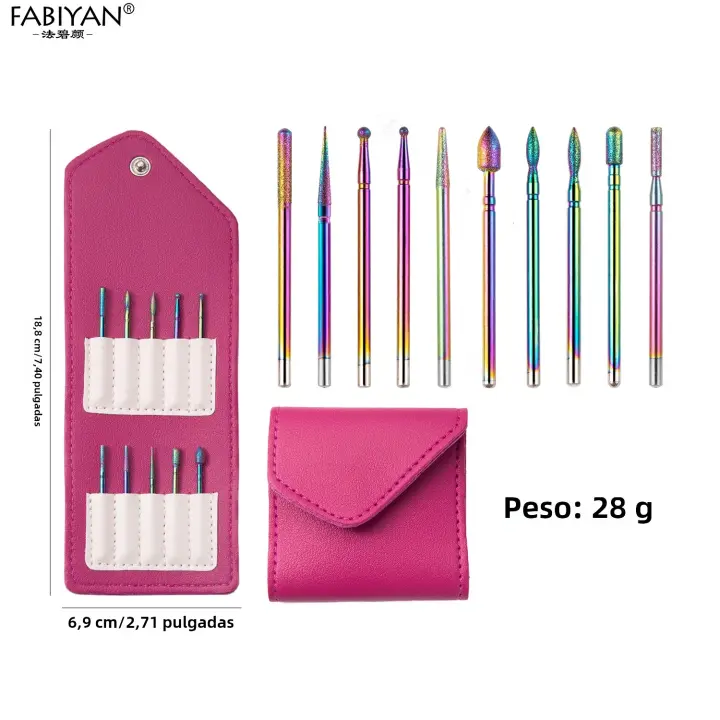 Juego De Brocas Para Uñas De Cerámica Diamante FABUYAN Profesional Para Manicura Accesorios De Uñas Para Mujeres - 1