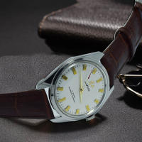 Reloj Mecánico Manual Clásico Retro De 36mm Para Hombre Acero Inoxidable Resistente Al Agua Con Correa De Cuero Heimdallr - details 3