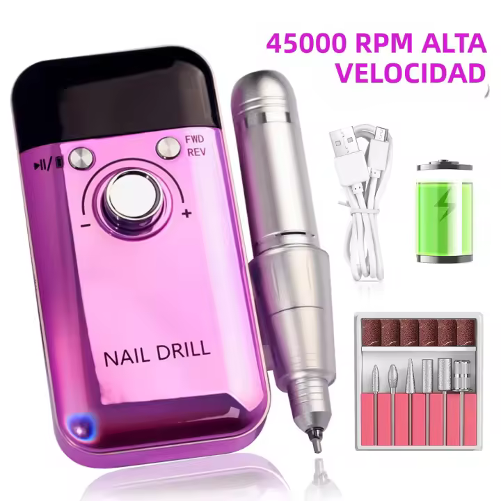 Máquina De Uñas Eléctrica DianaBeauty 45000RPM Portátil Para Pintura De Uñas Gel Pulidora Con Pantalla LCD Herramientas De Arte De Uñas Profesional Tamaño 22x18x4.5CM - 1