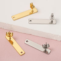 10pcs Pendantes De Estudium En Acero Inoxidable Rectangular Con Base Y Tapón Para Orejas Herramientas Para Joyería DIY - details 6