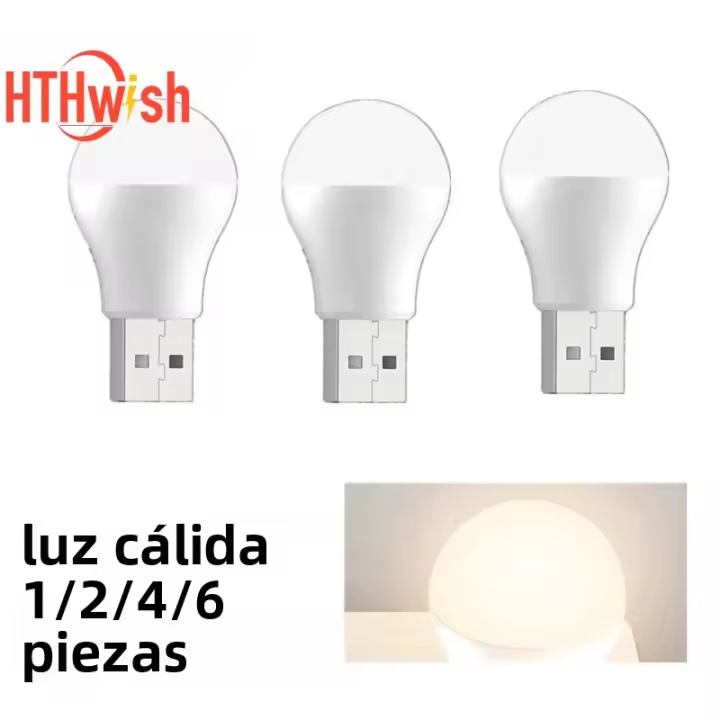 Luz De Noche LED USB Mini Luz Cálida 5V Super Brillante Lámpara De Lectura Para Carga De Power Bank/Computadora Luz De Libro - 1