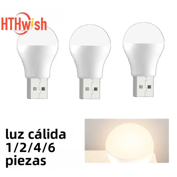 Luz De Noche LED USB Mini Luz Cálida 5V Super Brillante Lámpara De Lectura Para Carga De Power Bank/Computadora Luz De Libro - 1