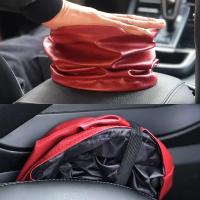 Bandeja De Basura Plegable Para Coche Organizador De Residuos Impermeable Almacenamiento Interior De Coche Y Autobús Material De Cuero PU Forma Redonda - details 2