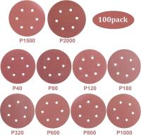 Disco de lijado de 100 piezas de 150 mm, disco de lijado, papel de lija 40/80/120/180/320/600/800/1000/1500/2000 (10 discos por tamaño de grano),AAFGVC - details 3