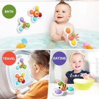 Piezas de juguetes giratorios con Sucker de hoyuelos simples, Educación temprana, juguetes de baño sensoriales/con peonza, los mejores Regalos para Bebés, niños y niñas - details 1