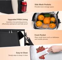 Bolsa Termica Porta Alimentos 8.6L, Nevera Portatil Negra, Fiambreras Comida Trabajo, Escuela y Picnic. Fiambrera Termica Con Cubiertos Para Llevar - details 1