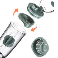 Botella Deportiva De 400ml Con Tapón De Mezclador Y Filtro Para Proteínas Y Té BPA Libre Resistente Al Relleno Durable Para Adultos - details 4