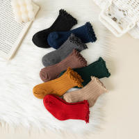Calcetines Cortos Para Niñas Con Volante Y Flores En Algodón Suave Para Escolares De 0-8 Años Calcetines De Uniforme Para Niños Estilo Lindo Y Cómodo Para Todas Las Estaciones - details 5