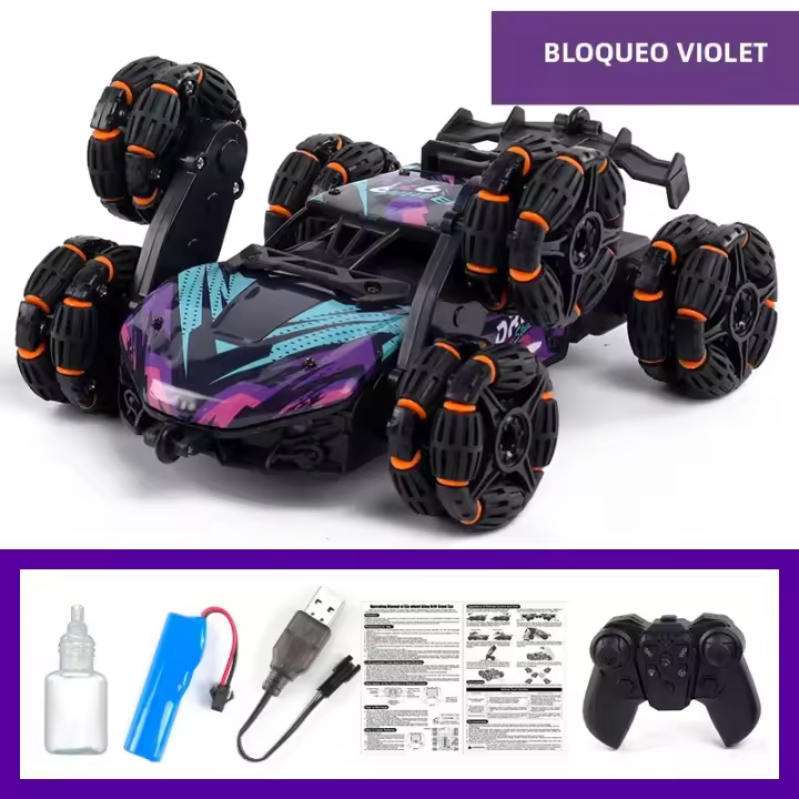 Coche De Control Remoto Para Niños Metálico Y Plástico Morfogénico Seis Ruedas RC Off-Road Climbing Stunt Cuatro Ruedas Engranadas Racing Spray Drift Juguete - 1