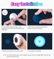 Luz Nocturna Sensor De Movimiento LED RGB Frío Caliente Magnética Para Armario Sala De Estar Cocina Dormitorio Iluminación Ambiental - details 12