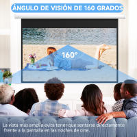 HOMCOM Pantalla de Proyector Eléctrica 84 Pulgadas Pantalla de Proyección Portátil Formato 16:9 con Mando a Distancia para Interior y Exterior Cine en Casa Patio 186x105 cm Blanco - details 1