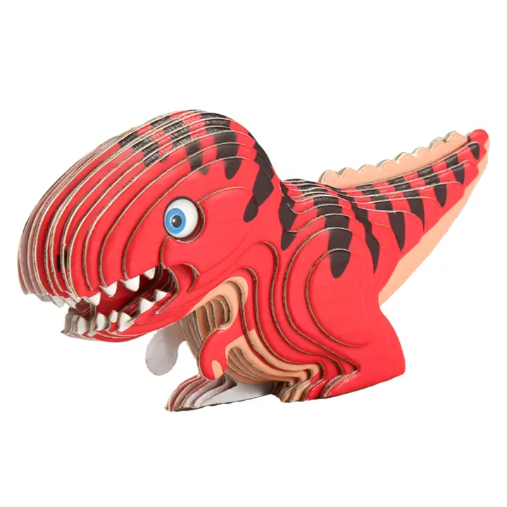 DAM. Puzle 3D de cartón con relieve. Diseño de Tyrannosaurus Rex. 10x4x6cm. - 1