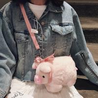 Bolso De Hombro Para Mujer Kawaii Rosa Con Cerdo De Peluche Suave Tote Con Cremallera Y Lazo Lindo Bolsa De Mano Para Estudiantes Y Niños - details 6