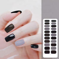 Pegatinas De Uñas Con Brillo De Lentejuelas Flash 22 Dedos Gel Película Ins Viento Impermeable Duradero Adhesivo De Uñas PET - details 3