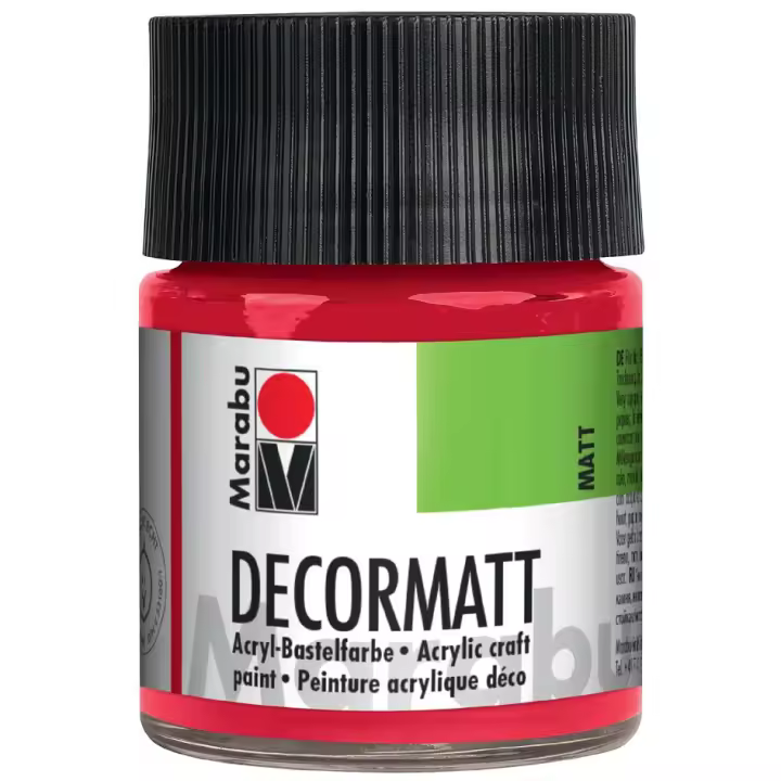 Pintura acrílica Marabu, Decormatt, amarillo medio, 50 ml, en vaso - 1