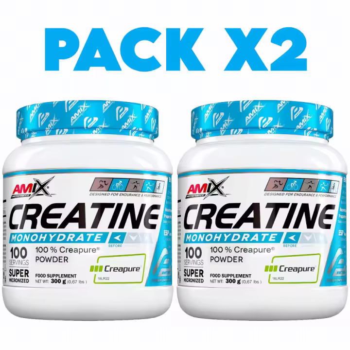 X2 CREATINA CREAPURE (2X300G) - Amix  Creatine monohydrate creapure  Alta calidad  100% creatina - 1
