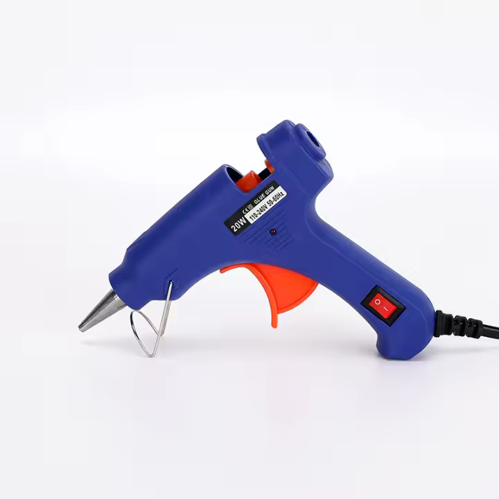 Mini pistola de pegamento termofusible con enchufe europeo de 20 W para manualidades, ideal para pasatiempos, manualidades, reparaciones del hogar, telas, madera, vidrio, tarjetas, interruptores, perfecta para arte de bricolaje - 1