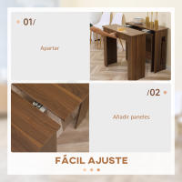 HOMCOM Mesa de Comedor Extensible para 4-6 Personas Mesa Consola con Alas Abatibles Mesa Auxiliar Multifuncional para Estudio Cocina Carga 60 kg 180x85x75 cm - details 1