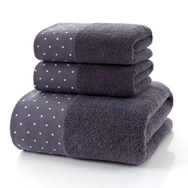MOV Juego De Toallas De Algodón Bordadas 3 Piezas 35x75cm 70x140cm Toallas De Baño Geométricas Para Mano Rostro Y Ducha Toallas De Baño - 1