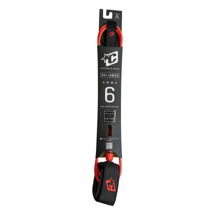 Creatures surf leash invento - Reliance Comp Fluro red black 6ft 6mm - 1