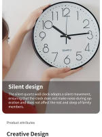 8 Inch Mute Wall Clock Simple Digital Wall Clock Home Decorations Cubic Digital Clock Quartz Wall Clock - details 1