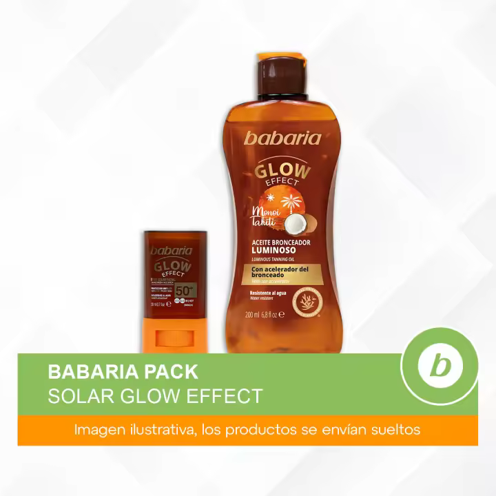 Babaria Pack Solar Glow Effect: Stick Solar Facial Glow y Aceite Bronceador Luminoso con Efecto Glow para una Piel Resplandeciente y Luminosidad Natural - 1