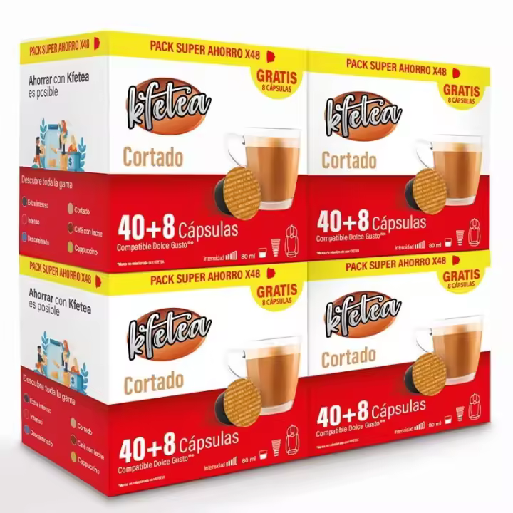 Cortado Kfetea 4 cajas de 48 capsulas compatibles Dolce Gusto 8436583660553 - 1