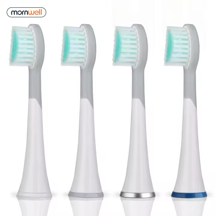 Cabezales De Cepillo De Dientes Mornwell D901/D902 Pack De 4 Piezas Blancas Reemplazo Para Cepillos Eléctricos Mornwell D01/D02 Incluyen Cubiertas - 1