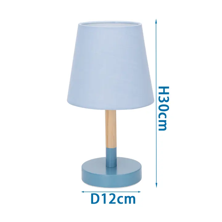 Aigostar – Lámpara de Mesa, Lámpara de Mesita de Noche Pequeña de Madera Moderna, lámpara de Noche con Tulipa de Tela Gris y Base de Metal, Portalámparas E14, Ecológica, Decorativa y Vintage - 1