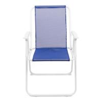 STARLEY-Silla de Playa Plegable Estructura Metal Blanco y Asiento de Poliéster,máx.110kg,Silla Para Exteriores,Playa, Jardín, Terraza,41x52x75cm - details 2