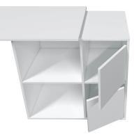 Meimon Mesa escritorio ADAPTA reversible con buc de 2 puertas y 2 huecos, opción de mesa rinconera, estructura de tablero melaminizado TIPO E1, cantos PVC, traseras MDF lacadas blanco, soporta hasta 25 kg, medidas 74x120x77 cm o 74x152x49 cm, Blanco Artik - details 2