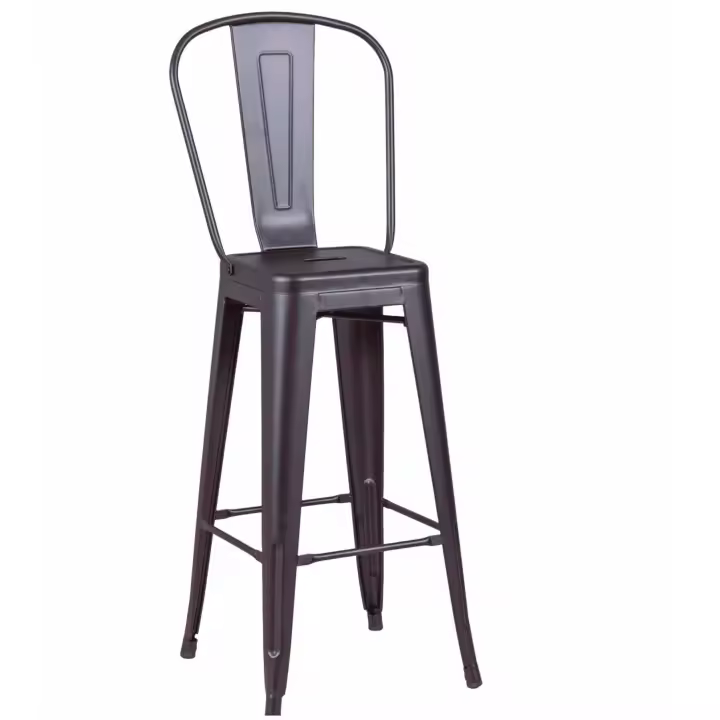 Nest Dream - Taburete metálico en acero lacado con respaldo alto (76cm) - Bistro - 1