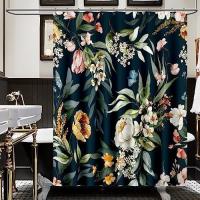 Cortina De Ducha 180x200, Estampada Botánico Colorido con Agujas Cortina BañO Lona Impermeable Antimoho Cortina De Ducha Cortinas De BañO con 12 Ganchos - details 9