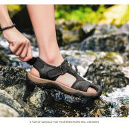 Sandalias De Verano Para Hombre Talla Grande 2023 Cuero Genuino Moda Sandalias Transpirables Con Cierre De Correa Antideslizantes Talla 38-47 - details 9