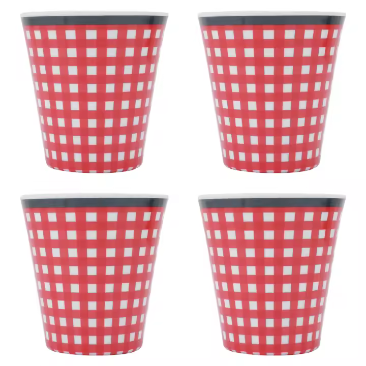Juego de 4 tazas de porcelana de imitación para bebidas, taza de melamina original para estudiantes, escuelas y hogares - 1