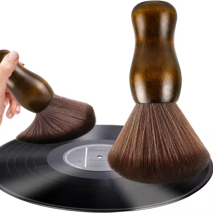 Cepillo de limpieza de discos de vinilo-Limpiador de discos de vinilo antiestático para eliminación de polvo-Limpiador de discos de vinilo de madera - 1